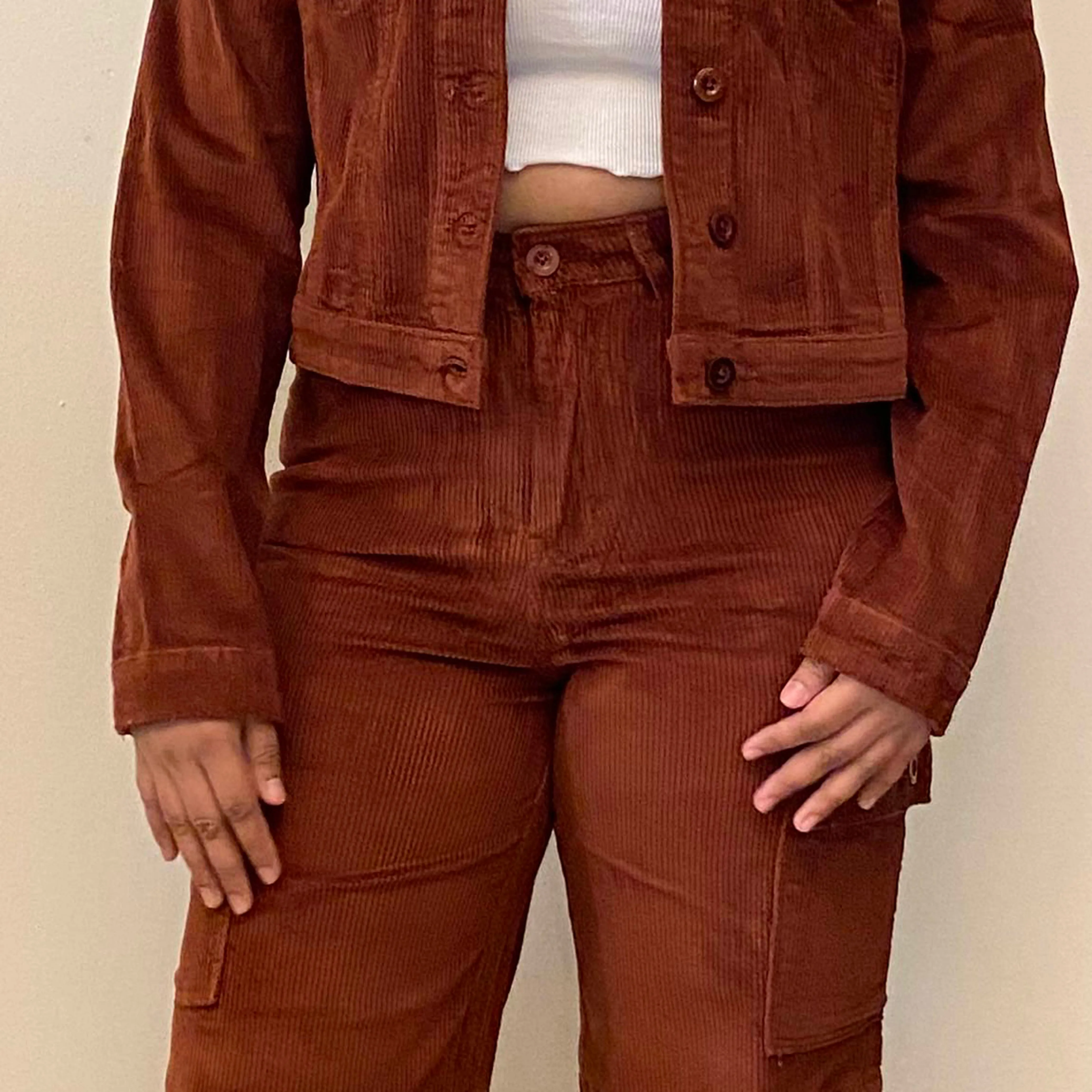Brick Corduroy Cargo Vintage Pants