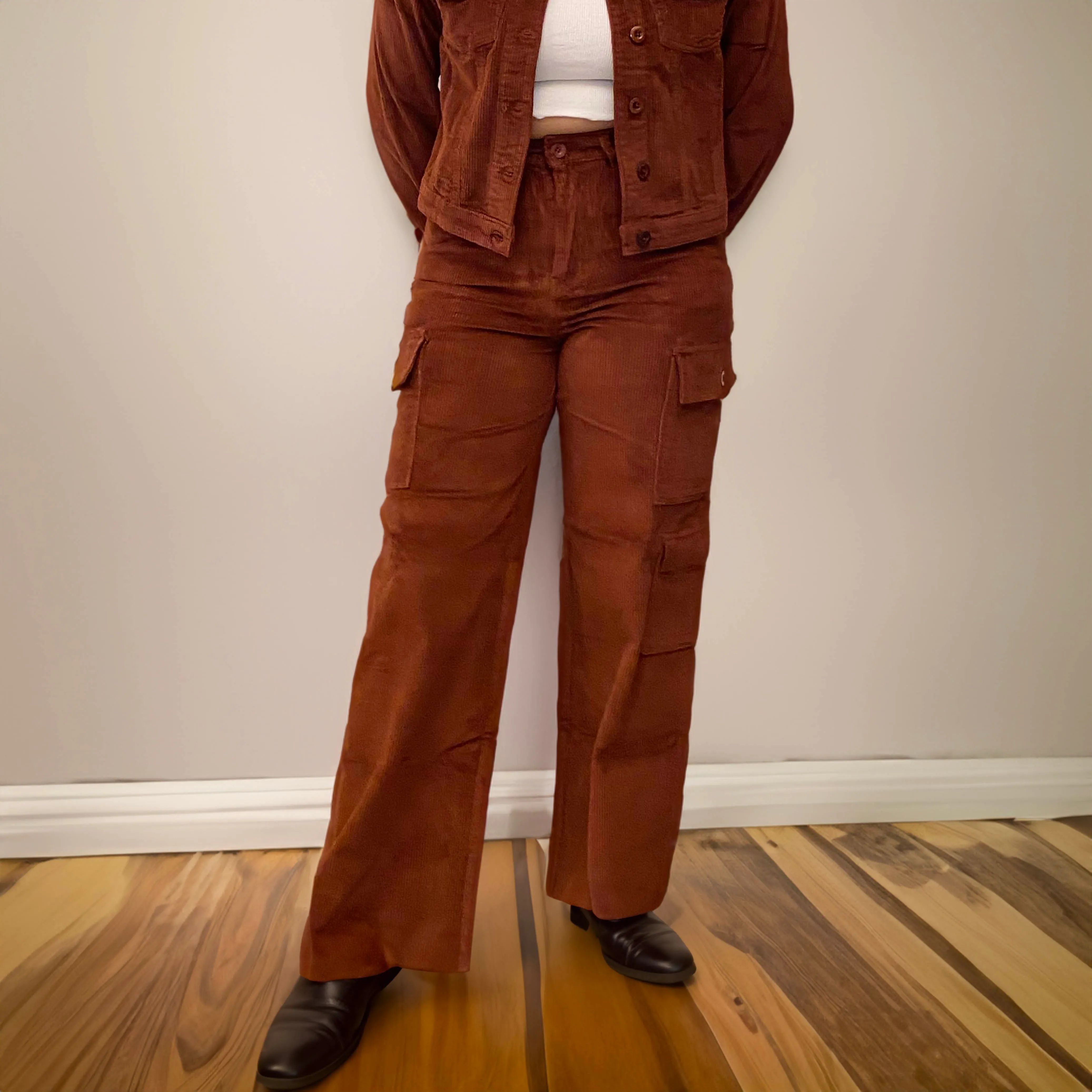 Brick Corduroy Cargo Vintage Pants