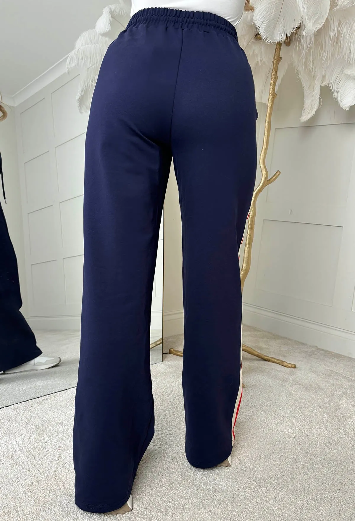 Everyday Thrills Navy Side Stripe Trousers