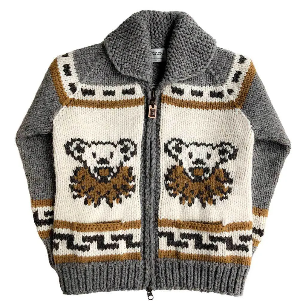 Granted Grateful Dead Dude Bear Chunky Knit- Sheep Grey