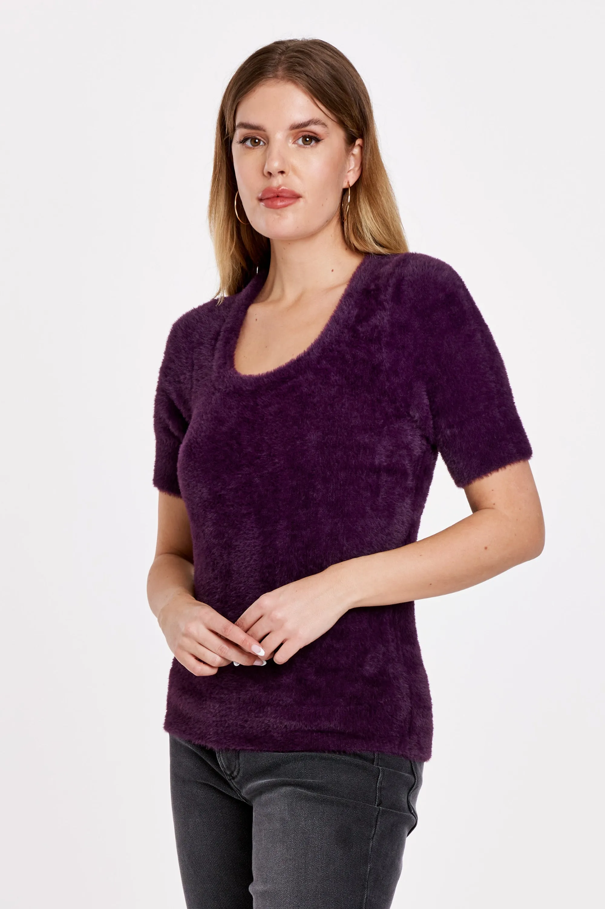 GRETA SQUARE NECK BLOUSE ROYAL RUBY