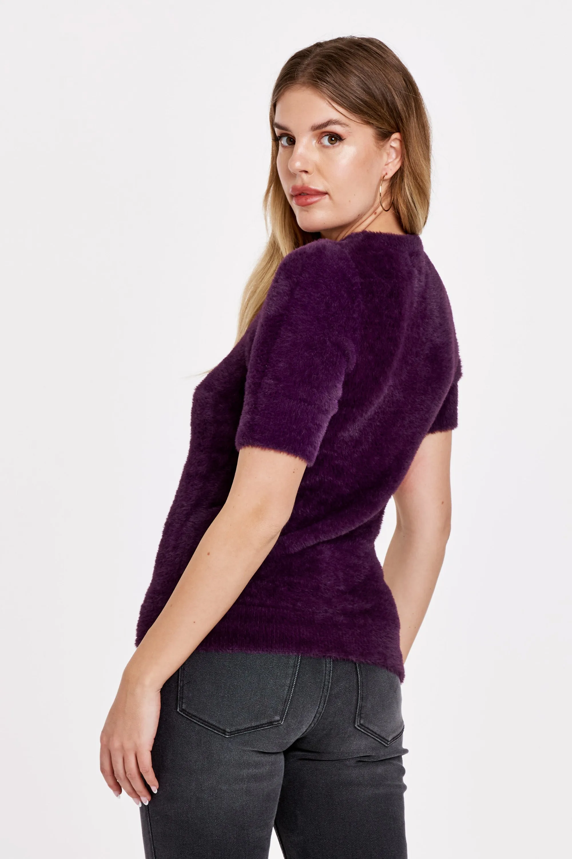 GRETA SQUARE NECK BLOUSE ROYAL RUBY