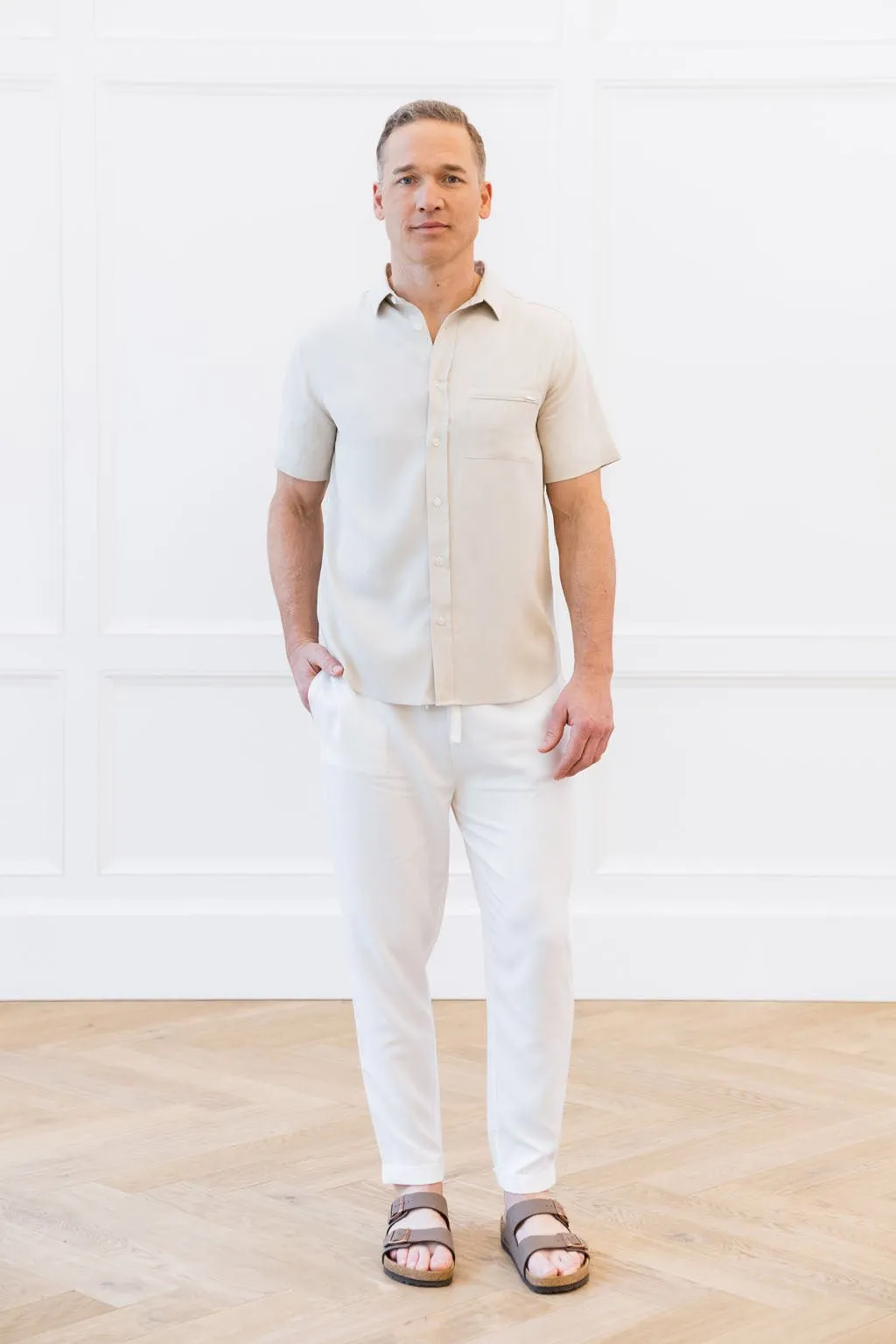 Men's Cozy Earth Coastal Comfort Short Sleeve Button Down