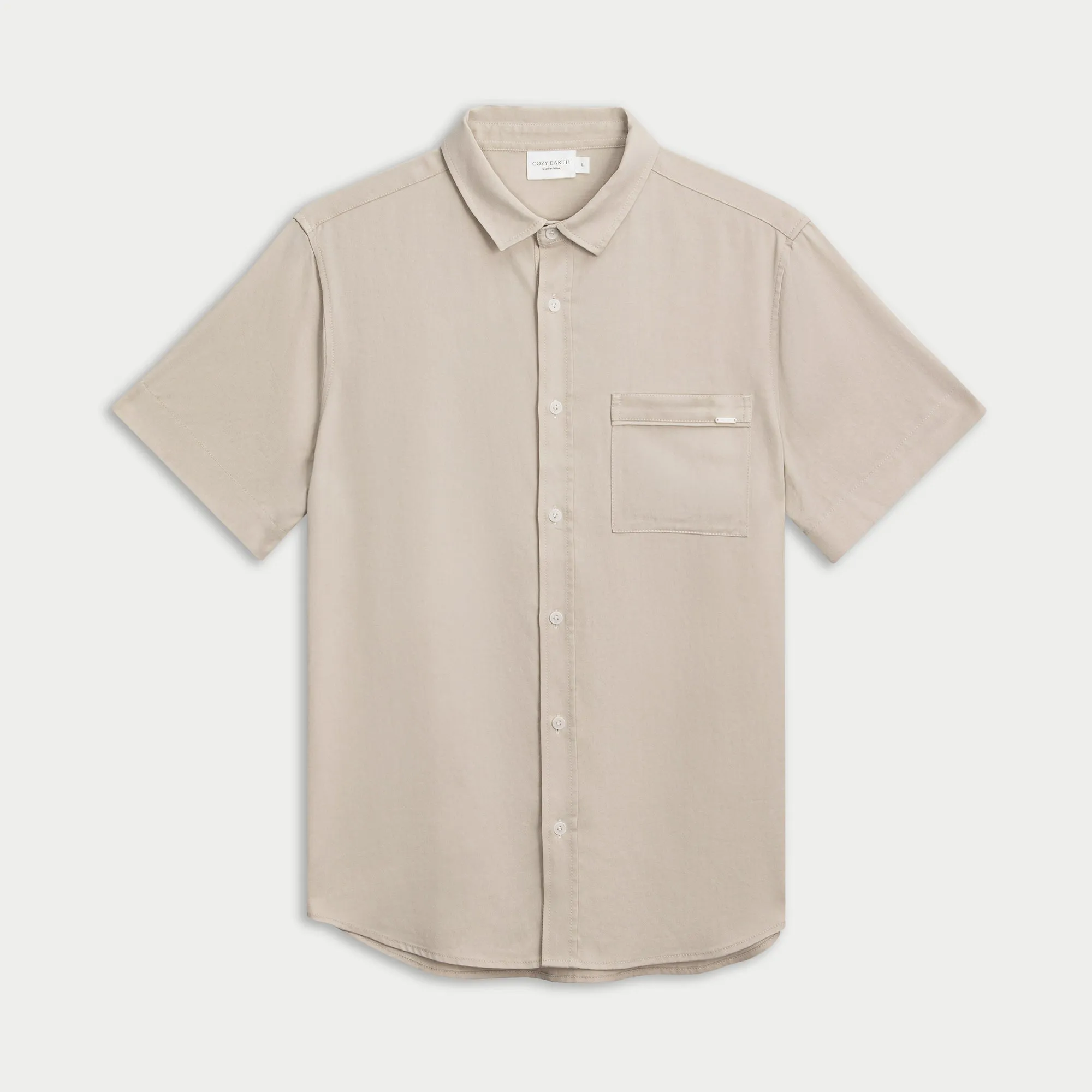 Men's Cozy Earth Coastal Comfort Short Sleeve Button Down