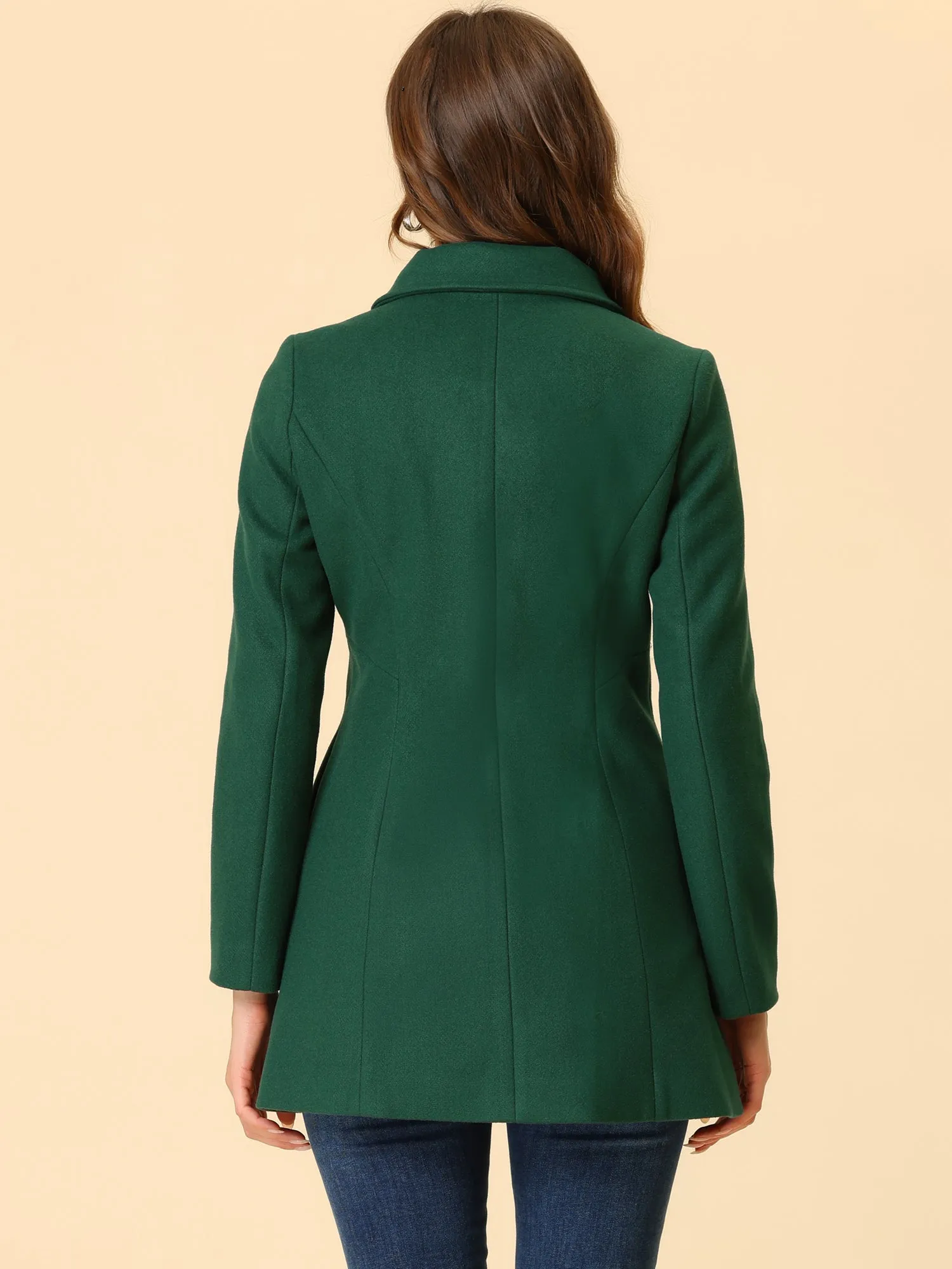 Peter Pan Collar Double Breasted Long Trench Pea Coat