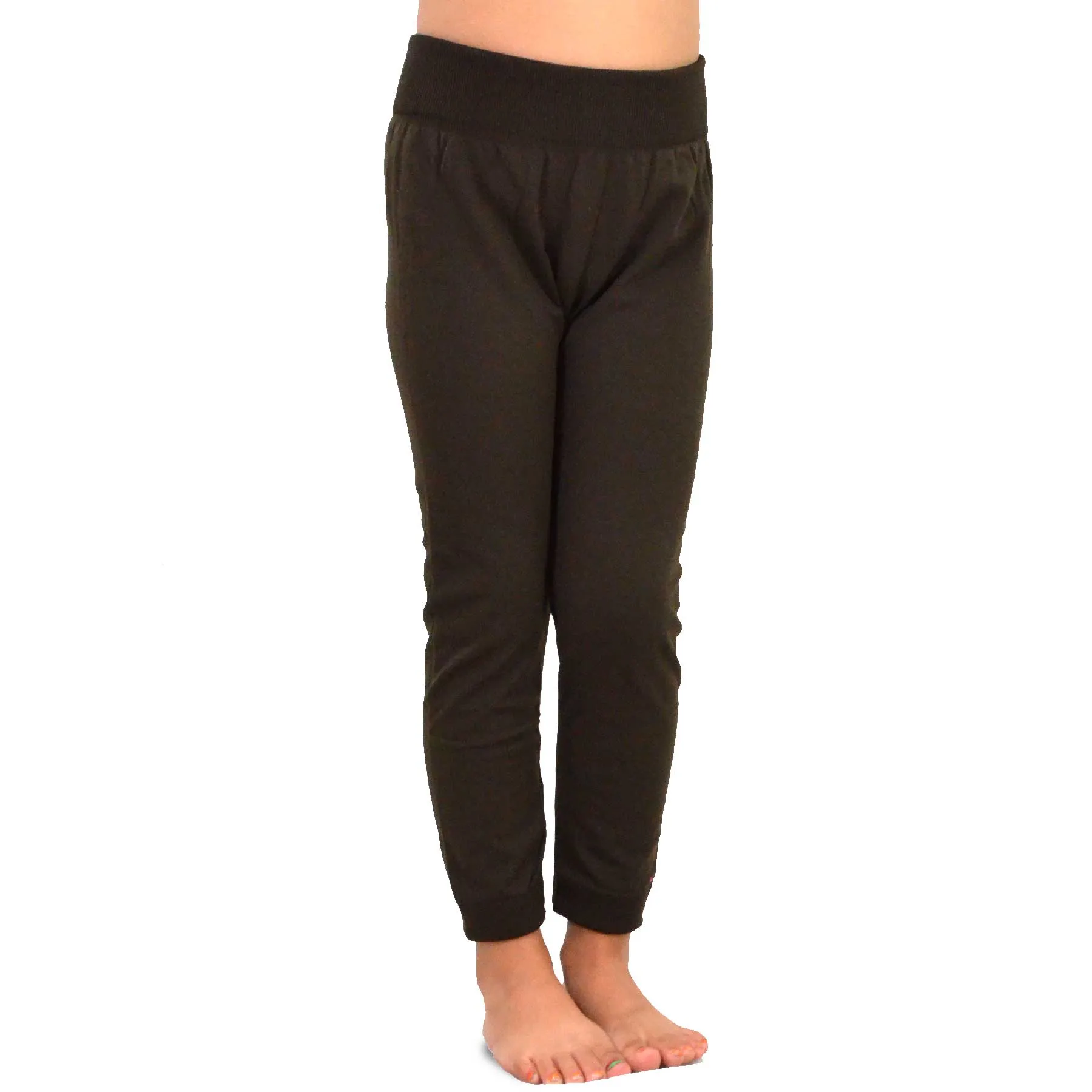 TeeHee Socks Kid's Casual Acrylic Leggings Brown/Charcoal Black 3-Pack (70896)